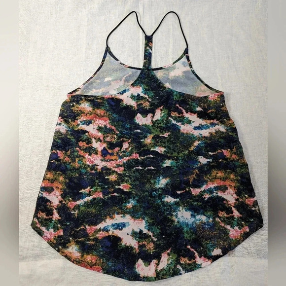 H & M, watercolor, racerback, spaghetti strap tank top, women's size 4 A8 - Picture 2 of 7